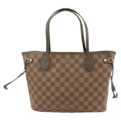 Used Louis Vuitton Small Damier Ebene Neverfull PM Tote Bag 44lk82
