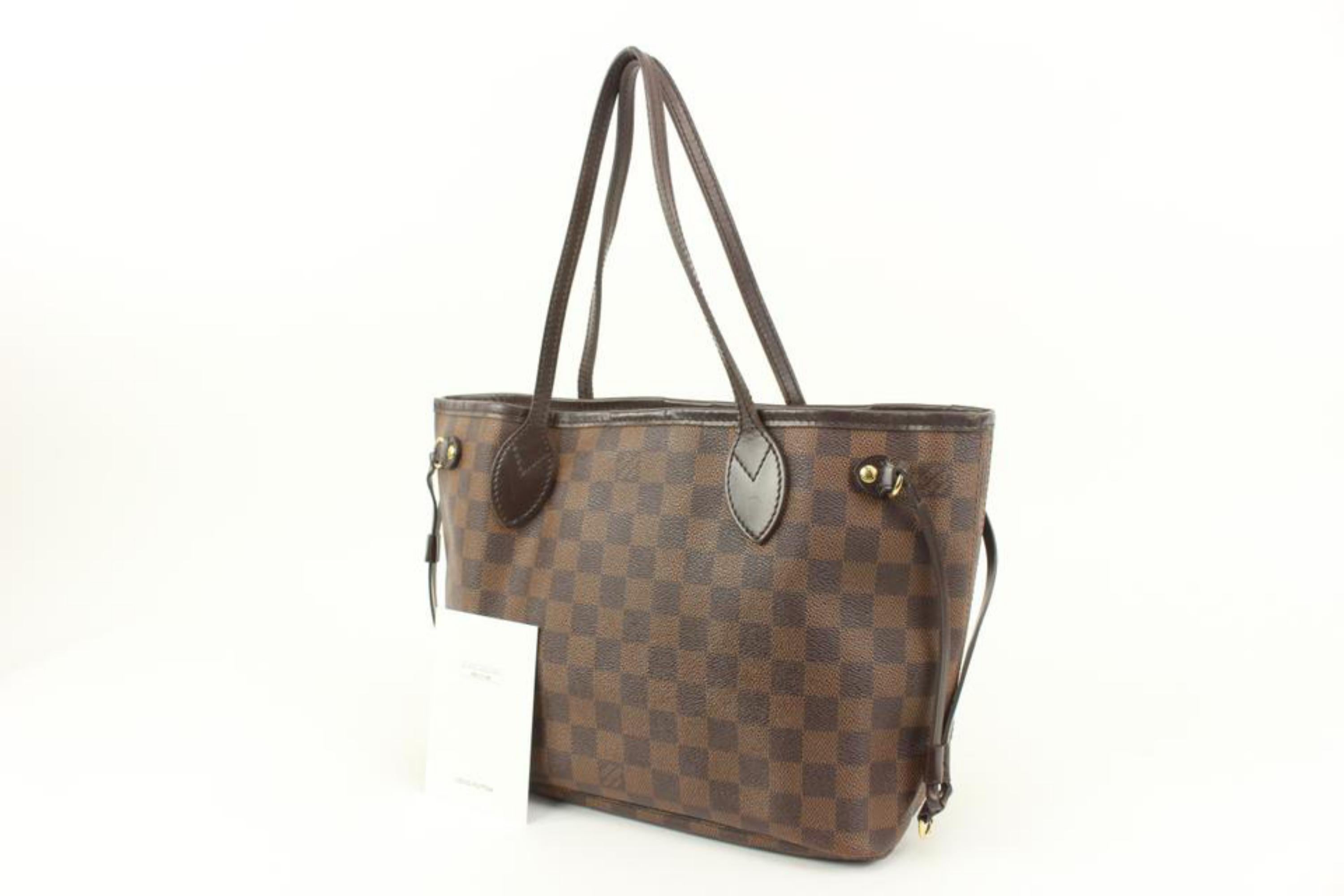 Louis Vuitton Small Damier Ebene Neverfull PM Tote Bag 4lv34s
Date Code/Serial Number: MB2190
Made In: France
Measurements: Length:  14.5