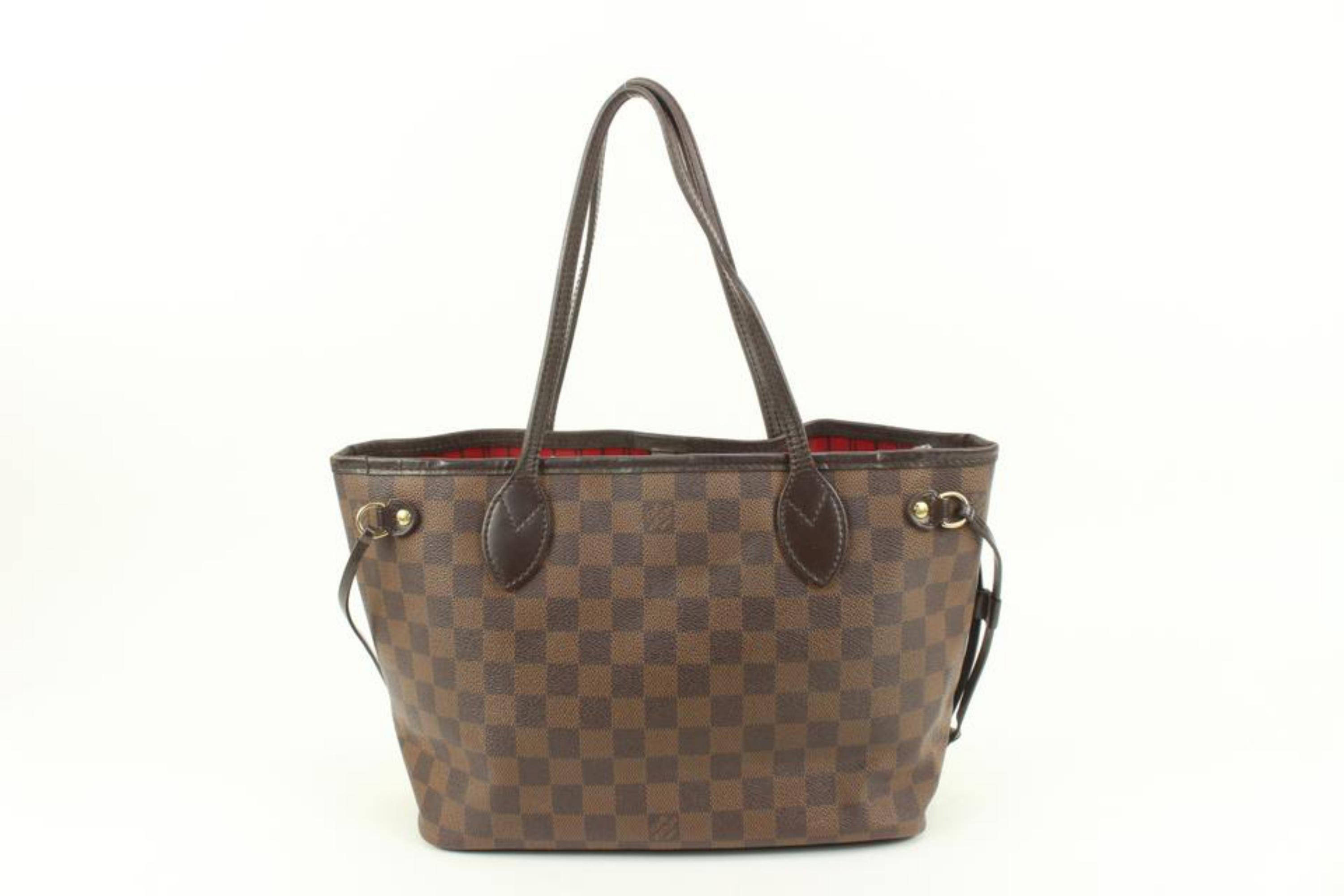 Gray Louis Vuitton Small Damier Ebene Neverfull PM Tote Bag 4lv34s For Sale
