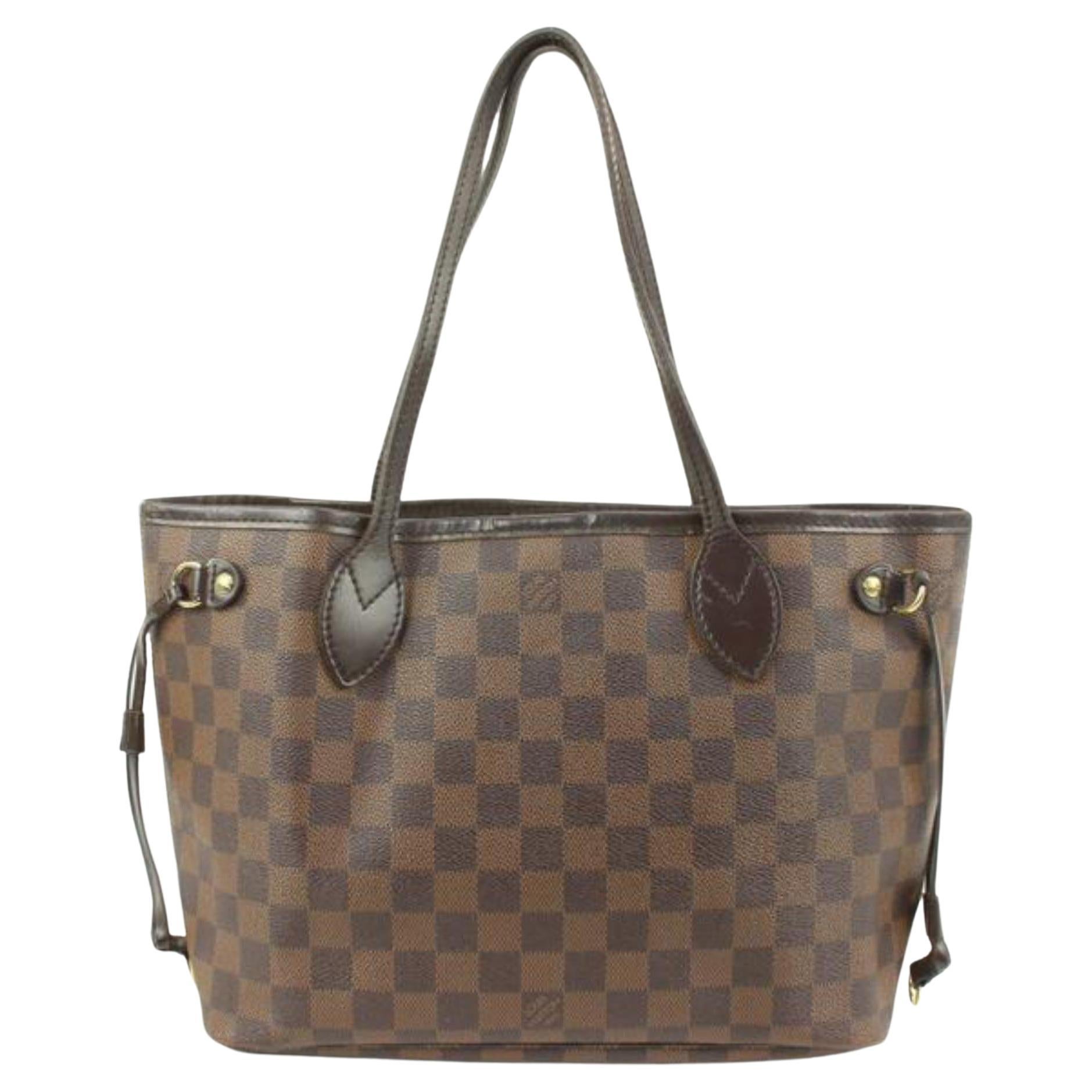 Louis Vuitton Small Damier Ebene Neverfull PM Tote Bag 4lv34s For Sale