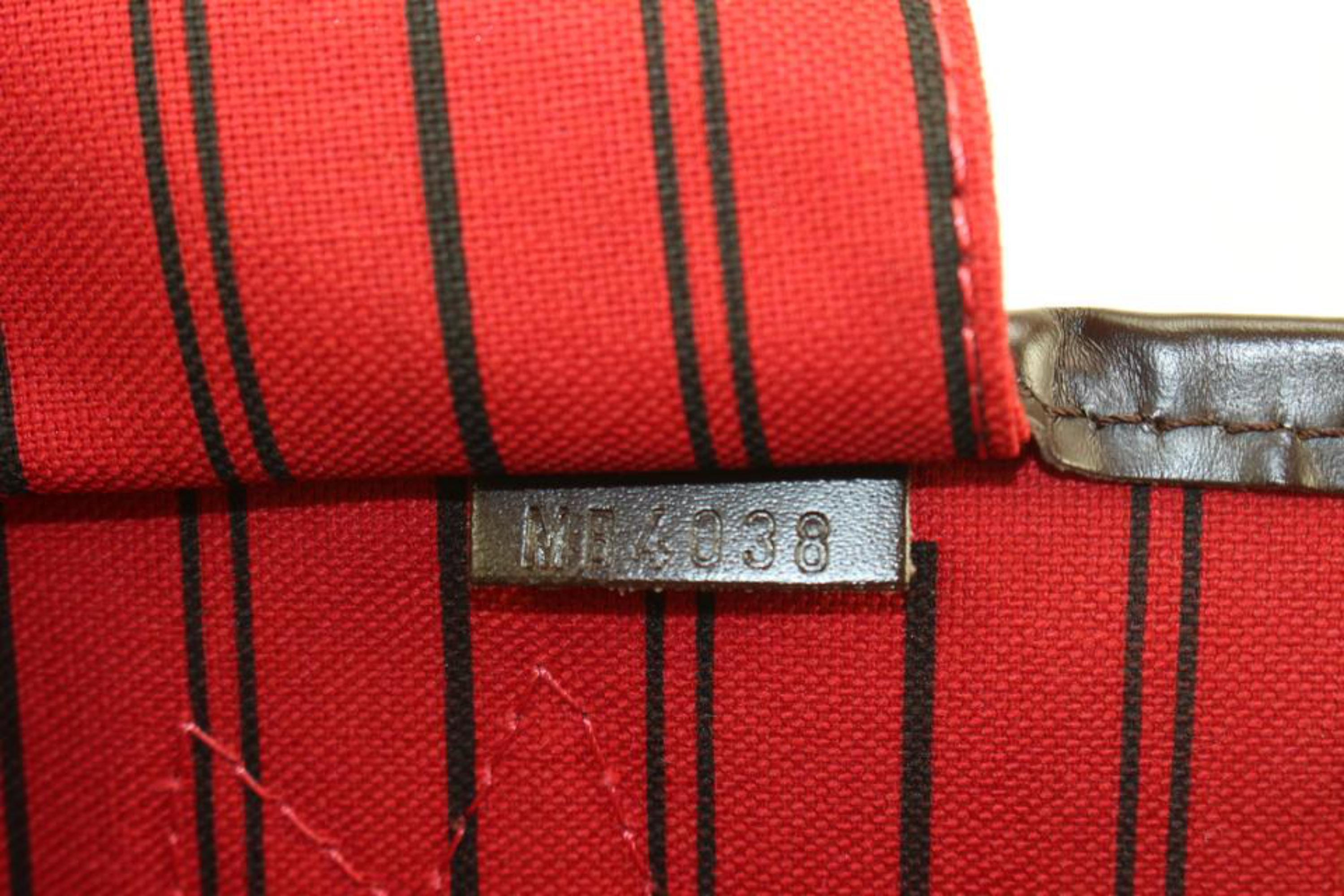 Marron Louis Vuitton Small Damier Ebene Neverfull PM Tote Bag 94lz425s en vente