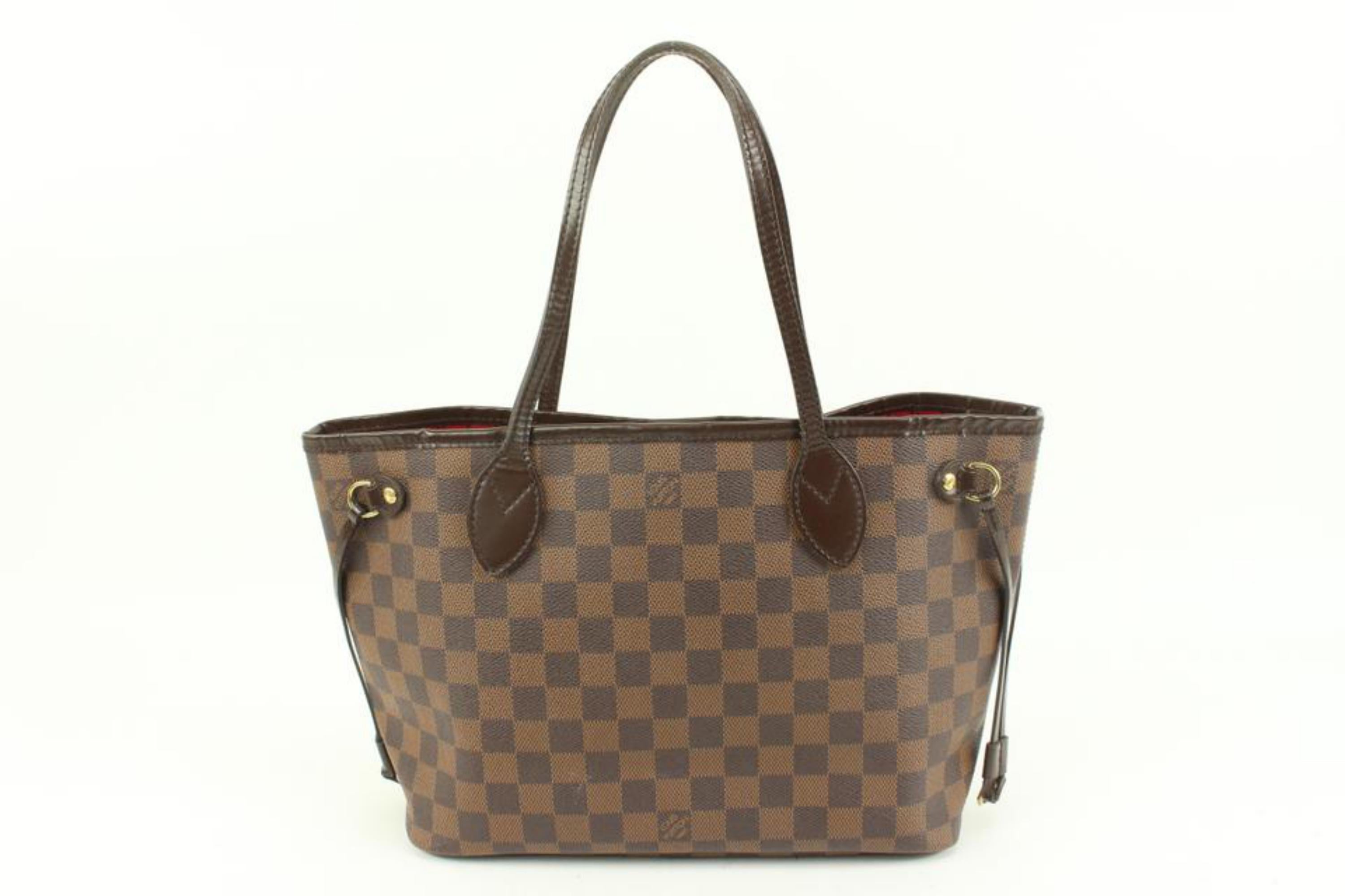 Women's Louis Vuitton Small Damier Ebene Neverfull PM Tote Bag 94lz425s For Sale