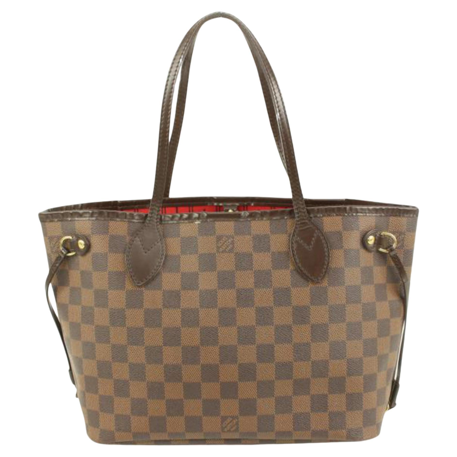 Louis Vuitton Small Damier Ebene Neverfull PM Tote Bag 94lz425s For Sale