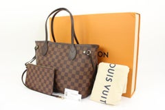 Louis Vuitton Small Damier Ebene Neverfull PM Tote With Pouch 44lk83