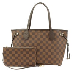Louis Vuitton Small Damier Ebene Neverfull PM with Pochette 89lv221s