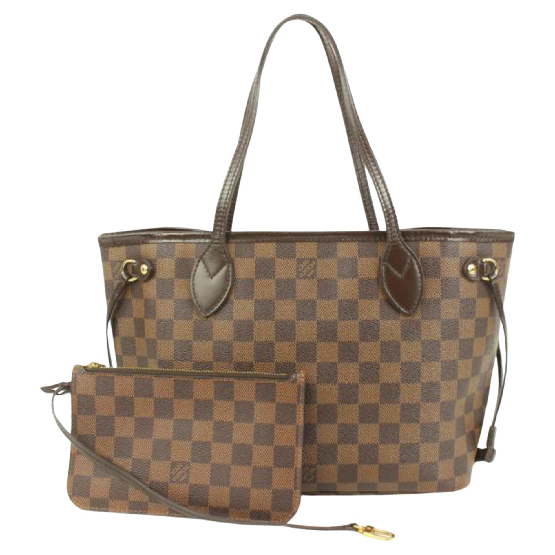 Louis Vuitton Small Damier Ebene Neverfull PM with Pouch with pouch 41lk67 For Sale