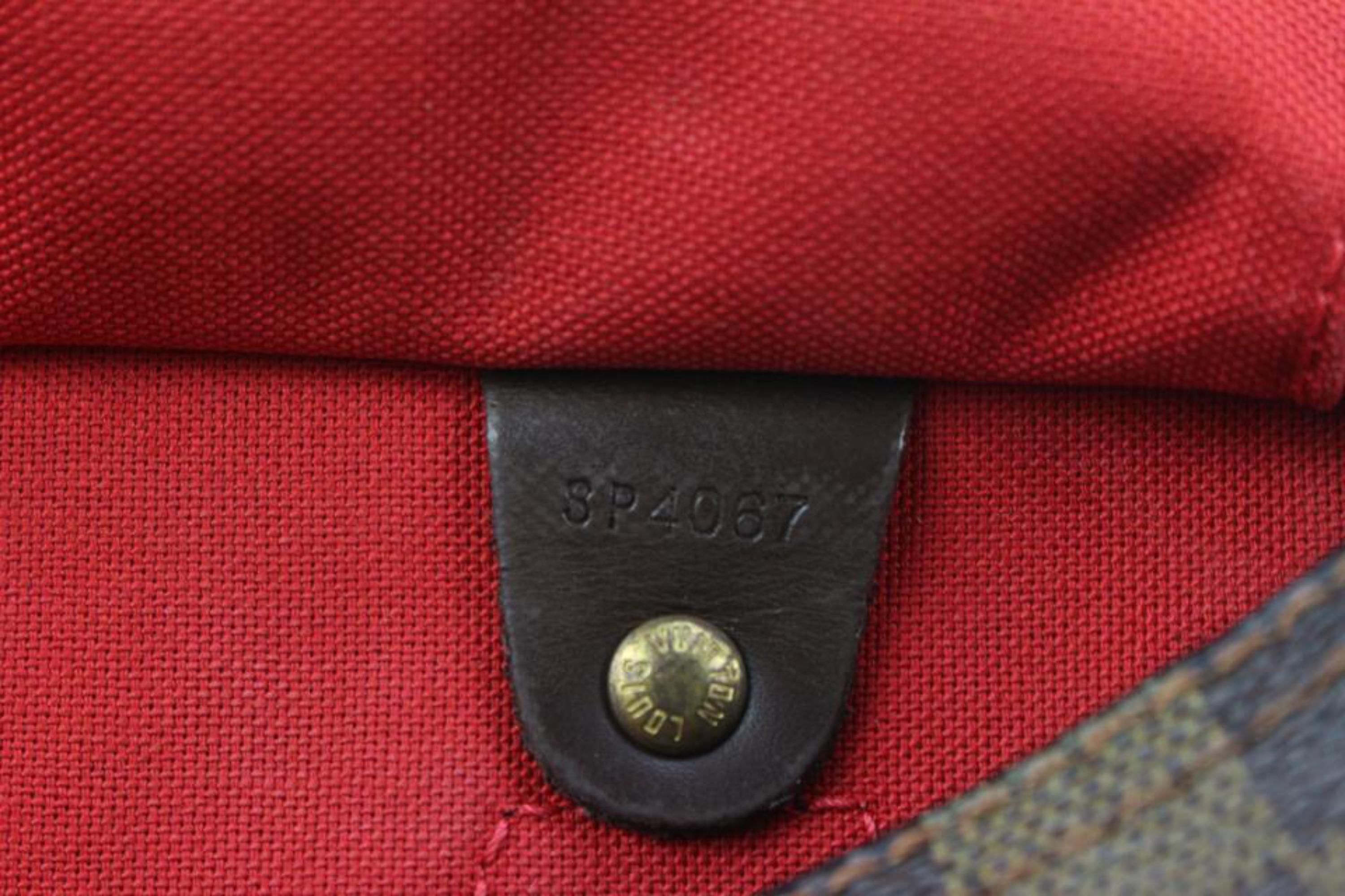 Gris Petit sac Louis Vuitton Boston Speedy 25 en damier ébène PM 87lv33s en vente