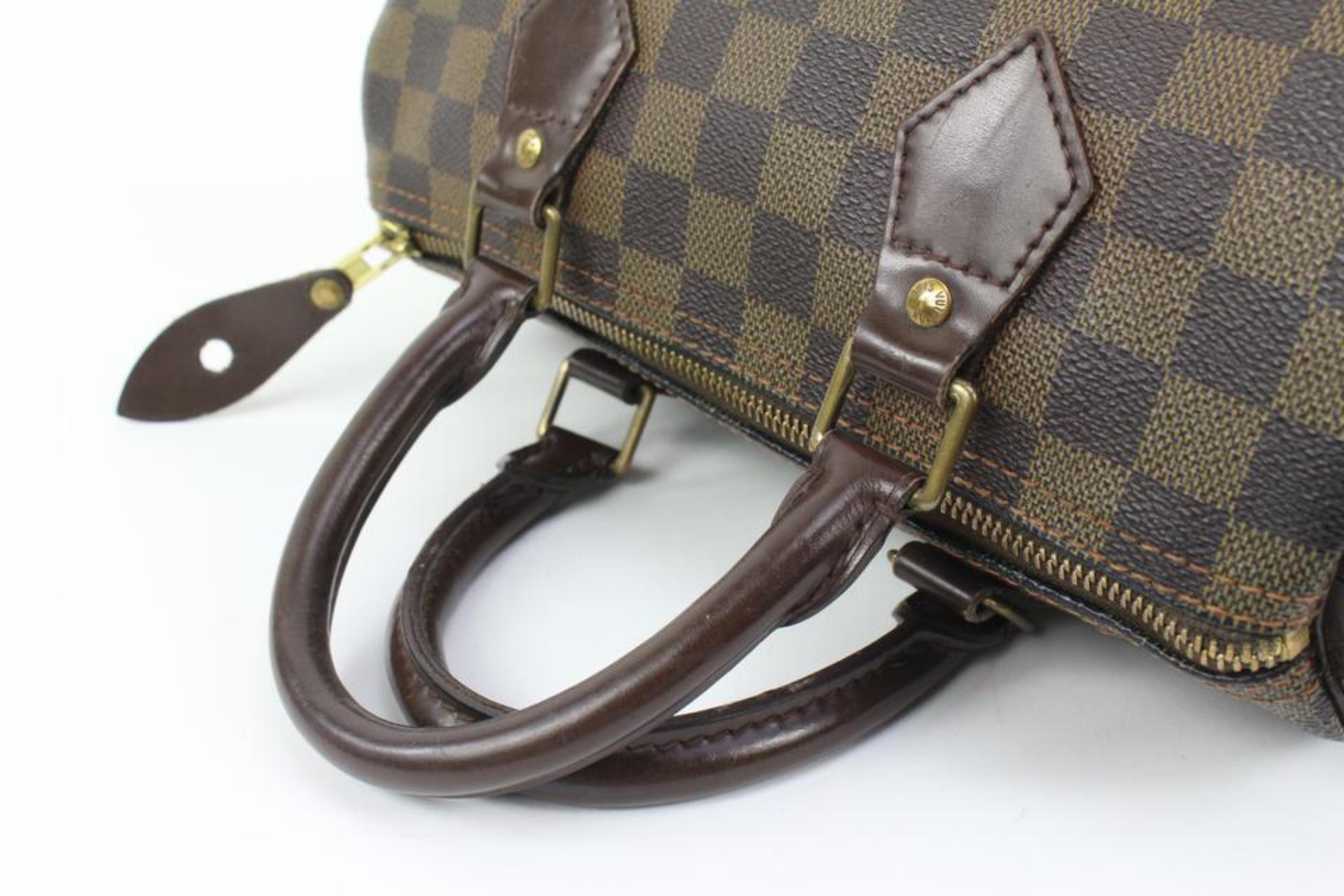 Gray Louis Vuitton Small Damier Ebene Speedy 25 Boston Bag PM 87lv33s For Sale
