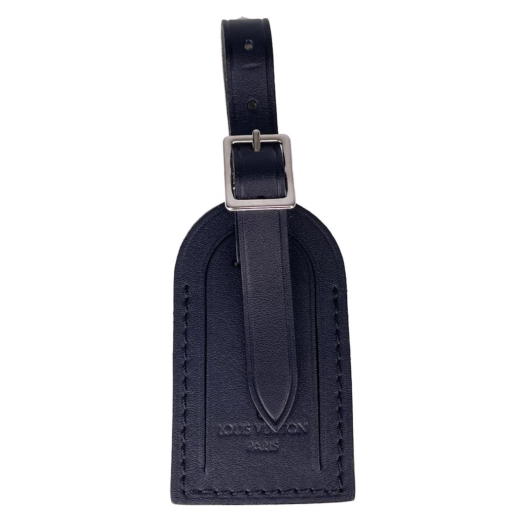 Louis Vuitton Small Luggage Tag Black Calfskin For Sale