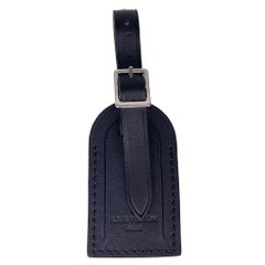 Retro Louis Vuitton Small Luggage Tag Black Calfskin