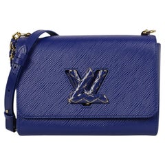 Louis Vuitton sac Twist MM bleu épi en cuir émaillé