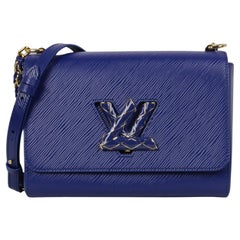 Louis Vuitton sac Twist MM bleu épi en cuir émaillé