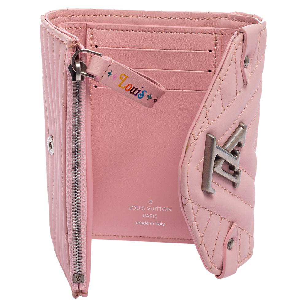 Louis Vuitton Smoothie Pink Leather New Wave Compact Wallet In Excellent Condition In Dubai, Al Qouz 2