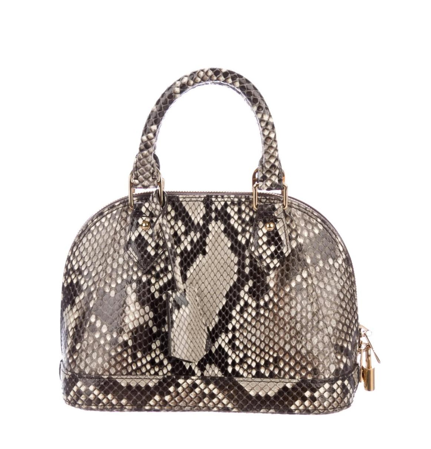 Louis Vuitton Snakeskin Brown BB Small Handle Satchel Shoulder Bag For Sale at 1stDibs