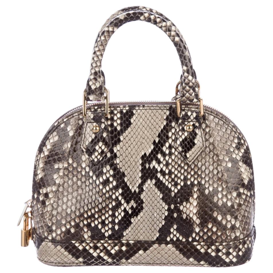 Louis Vuitton Snakeskin Exotic Brown BB Small Top Handle Satchel Shoulder Bag