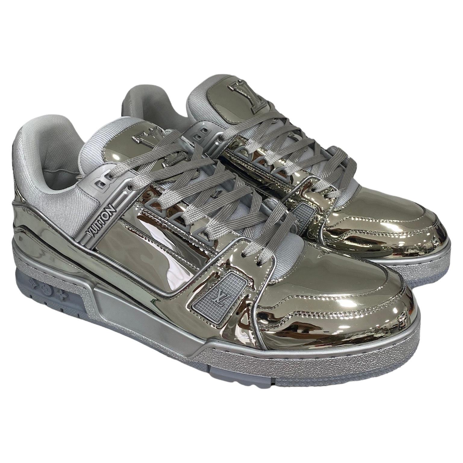 louis vuitton trainers silver