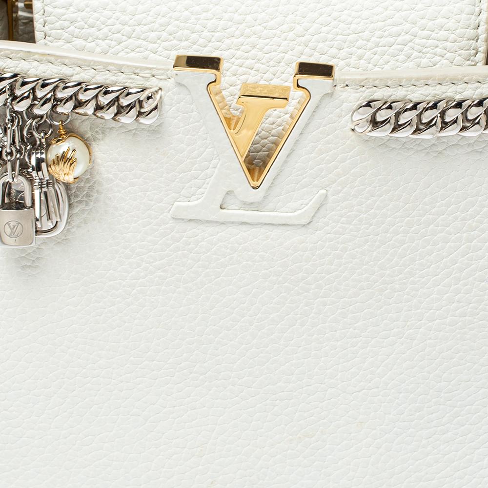 Louis Vuitton Snow White Taurillon Leather Capucines BB Bag 4