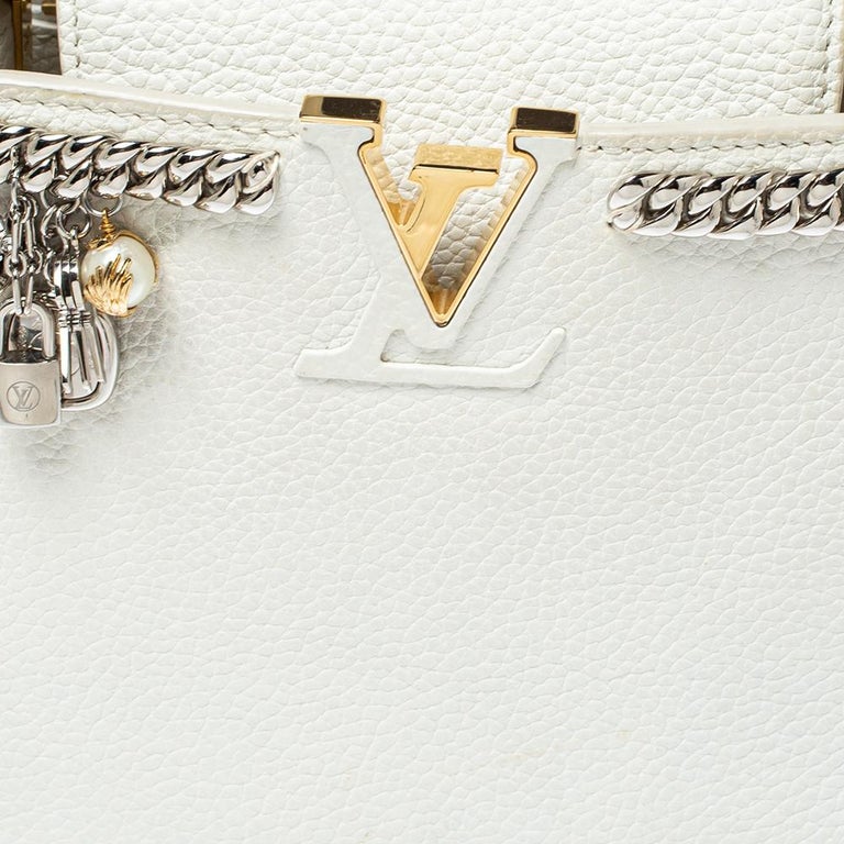 Louis Vuitton Snow White Taurillon Leather Capucines BB at 1stDibs