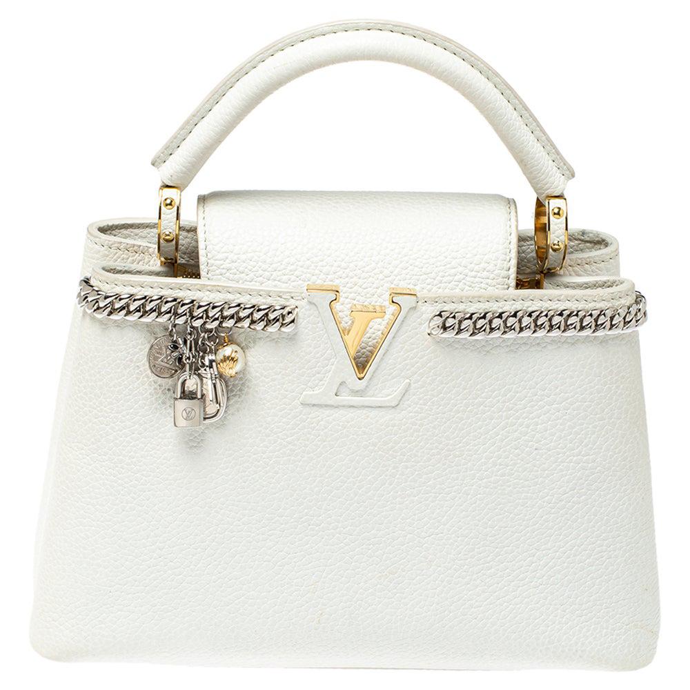 Louis Vuitton Handbag Capucines BB Women's M55832 Snow White Shoulder  Taurillon Leather