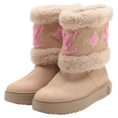 Louis Vuitton - Stivaletti piatti con goccia di neve Beige×Rosa