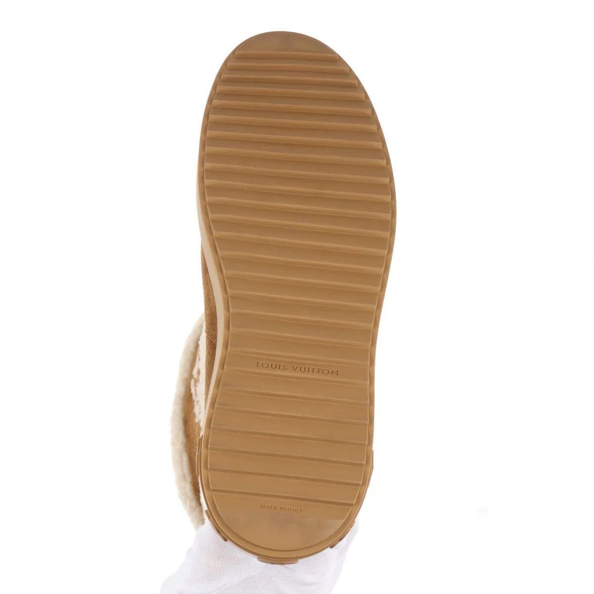 Louis Vuitton Snowdrop Wildlederstiefelette Braun im Angebot 5