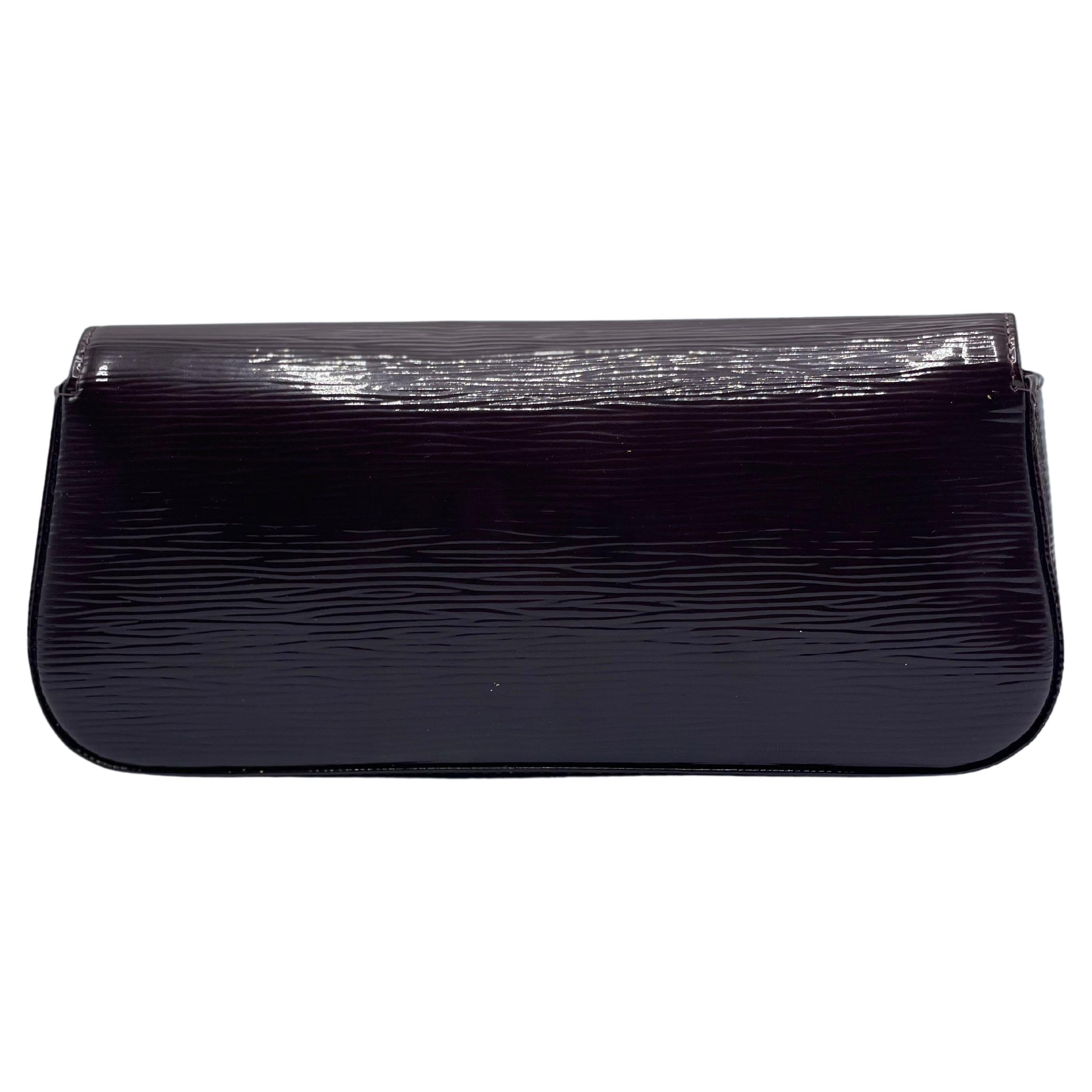 Black Louis Vuitton Sobe Clutch Electric Epi Leather Burgundy  For Sale