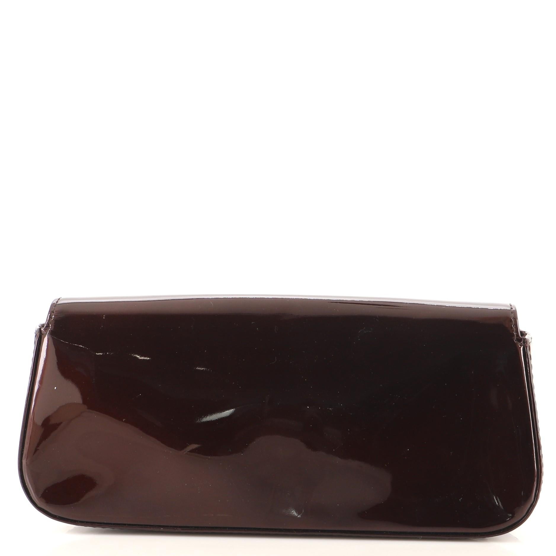 Black Louis Vuitton Sobe Clutch Patent
