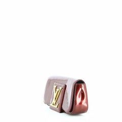 Louis Vuitton Sobe Patent Leather Clutch in Burgundy