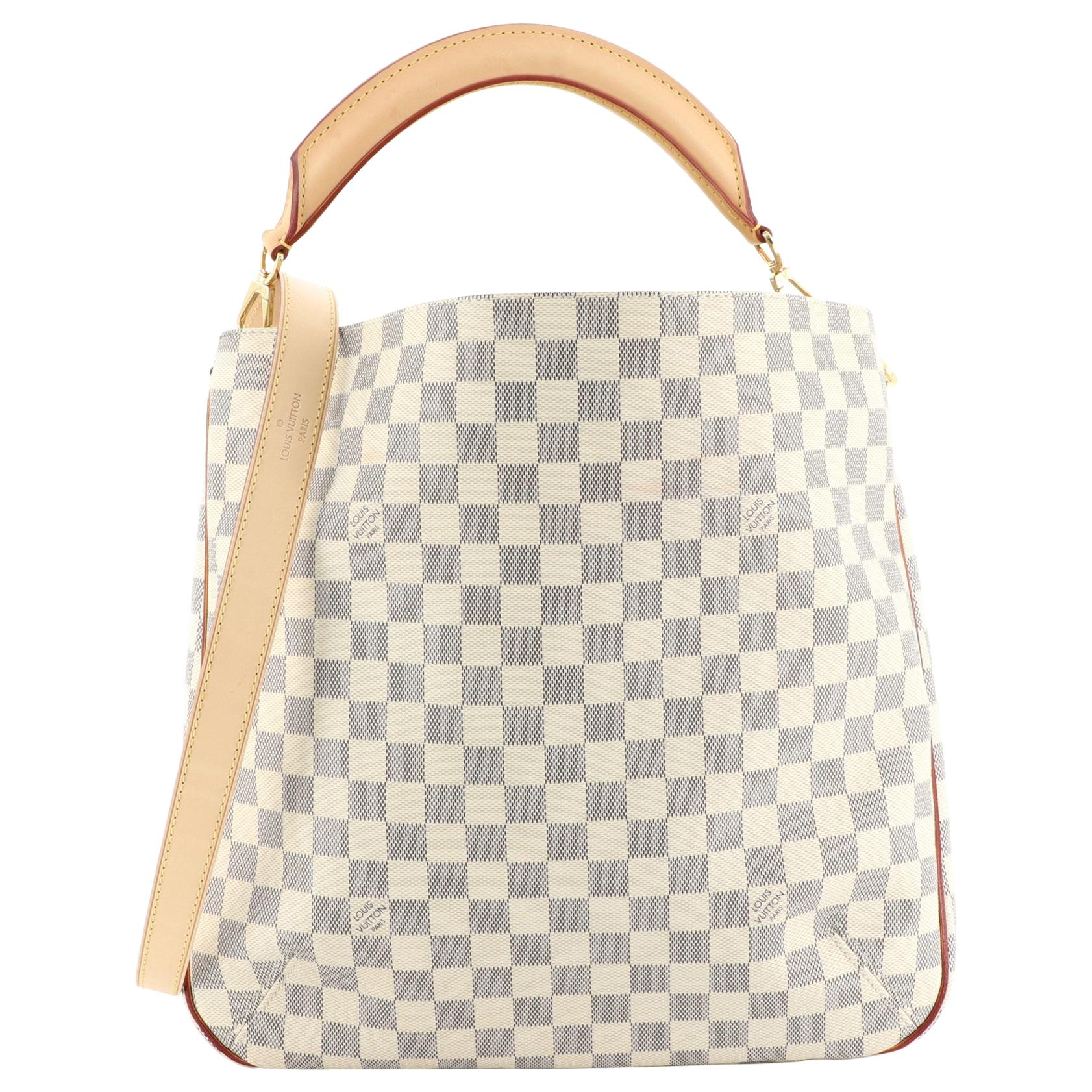 LOUIS VUITTON Soffi Damier Azur Canvas White Shoulder Handbag