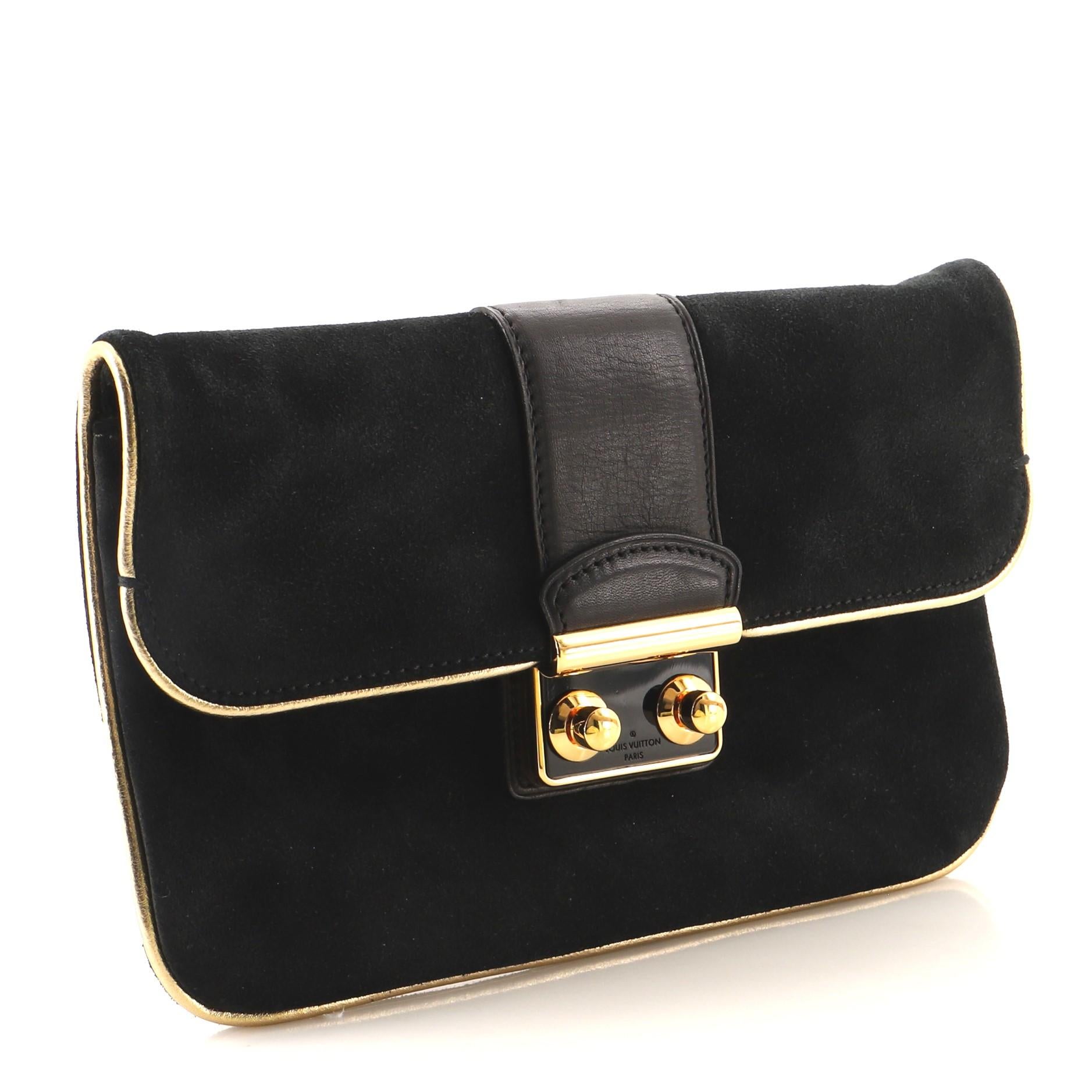 Louis Vuitton Sofia Coppola Schlanke Clutch Wildleder (Schwarz)