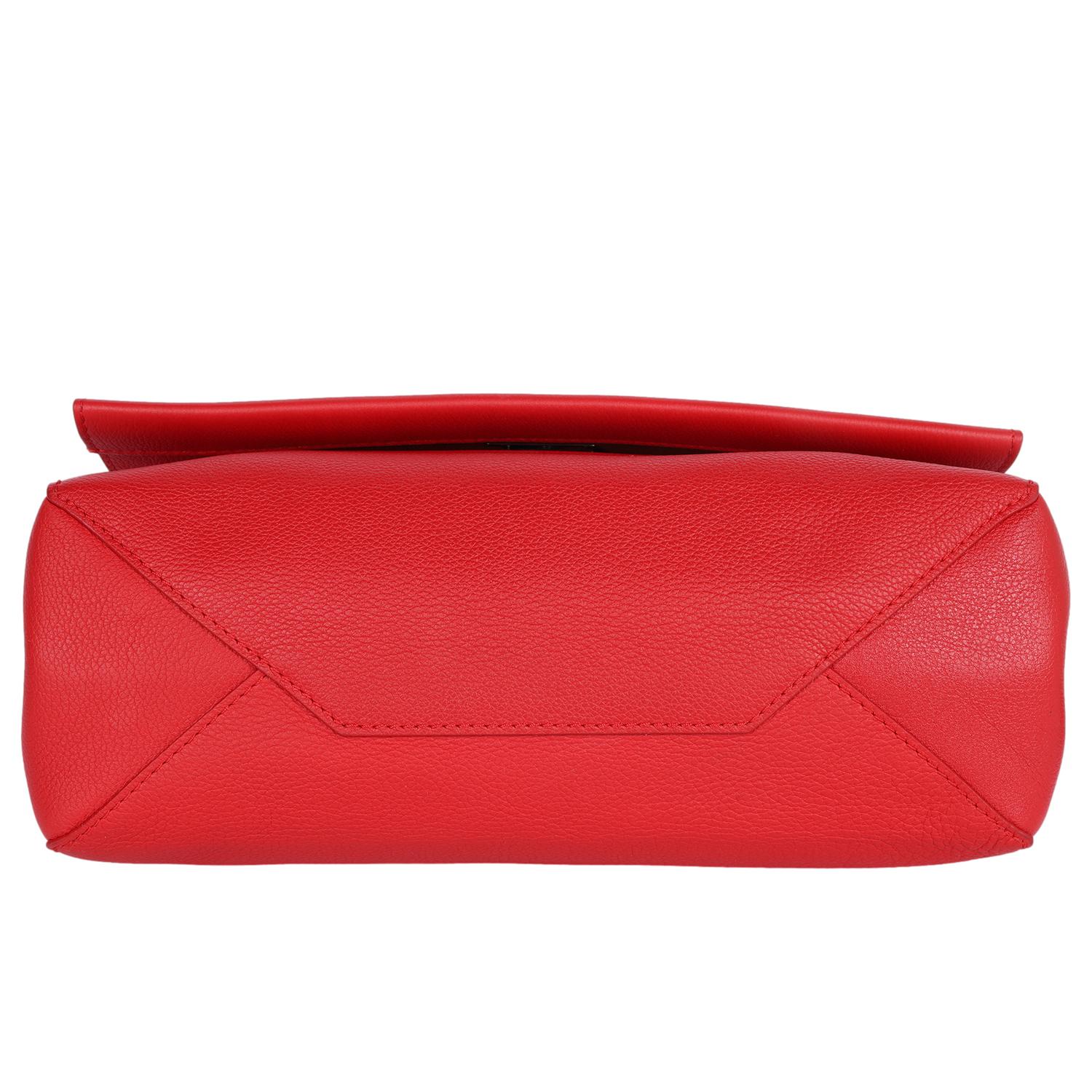 LOUIS VUITTON Soft Calfskin Lockme II Top Handle Rubis Red For Sale 6