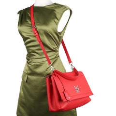 LOUIS VUITTON Soft Calfskin Lockme II Top Handle Rubis Red
