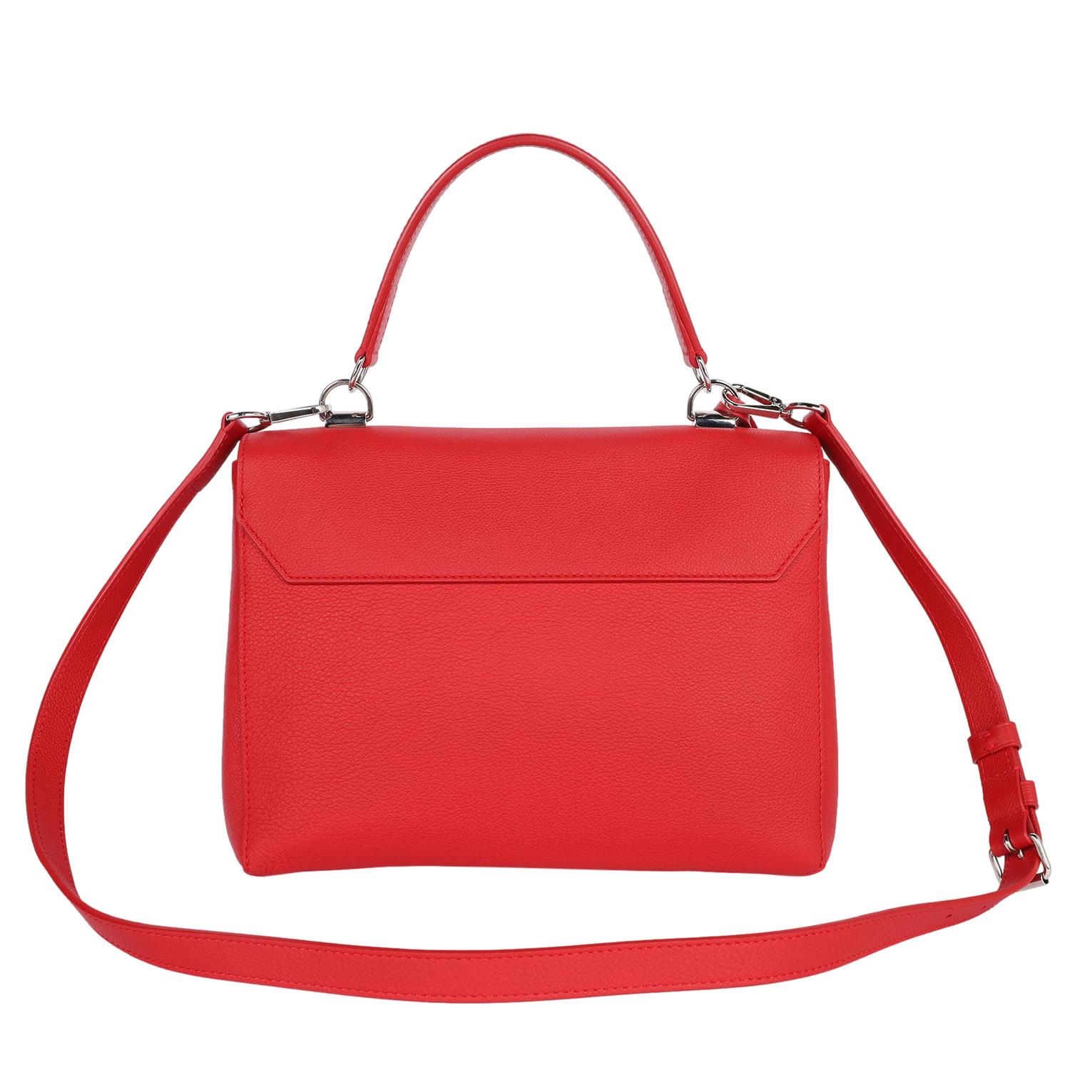 LOUIS VUITTON Soft Calfskin Lockme II Top Handle Rubis Red For Sale 3