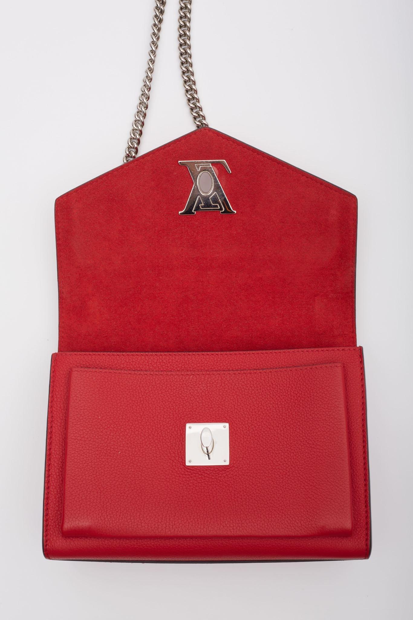 Louis Vuitton Soft Calfskin Mylockme Chain Bag Bb Rubis For Sale 4