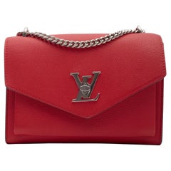 Louis Vuitton Soft Calfskin Mylockme Chain Bag Bb Rubis