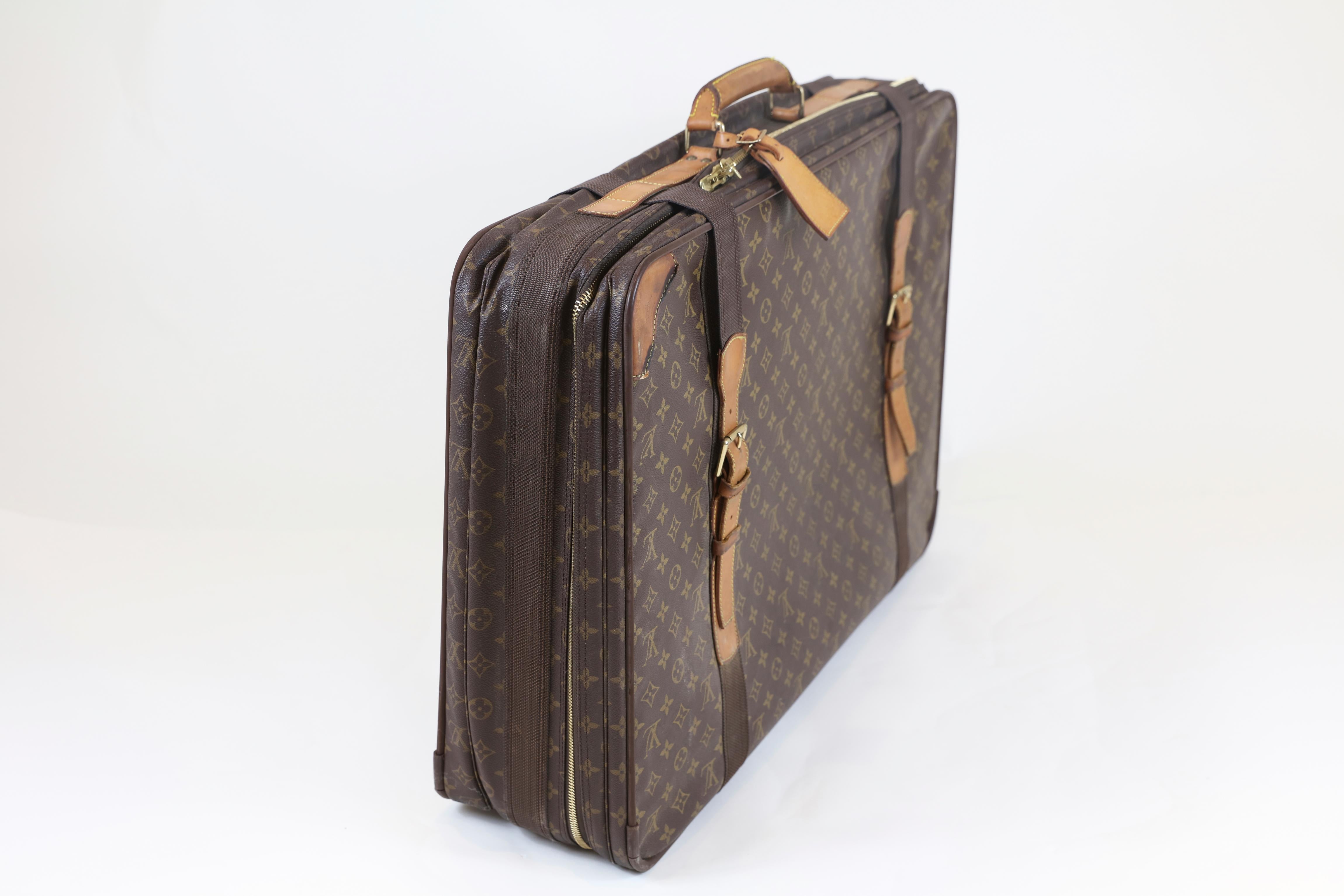Black Louis Vuitton Soft Case Luggage with Straps