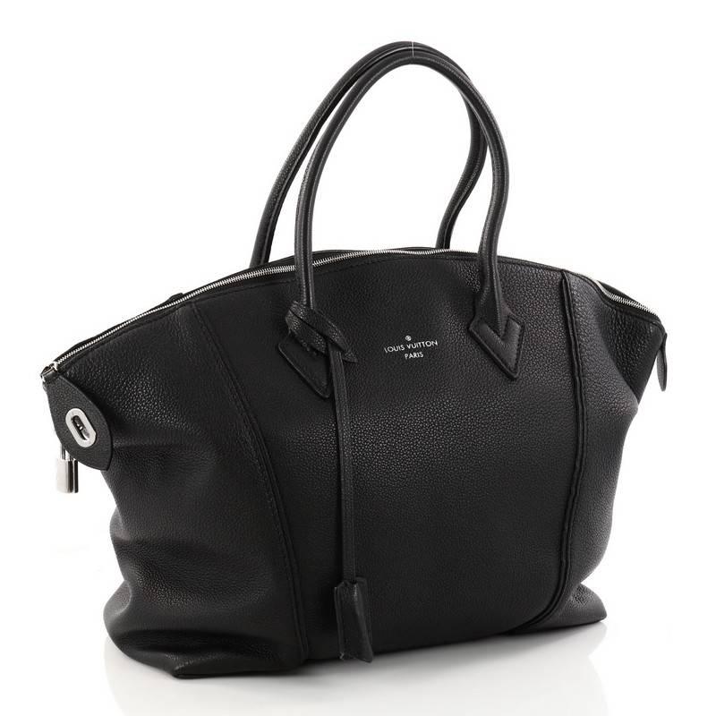 Black Louis Vuitton Soft Lockit Handbag Leather MM