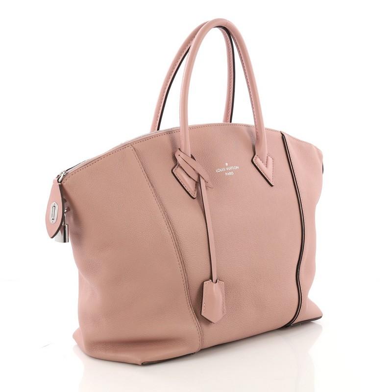 Brown Louis Vuitton Soft Lockit Handbag Leather MM