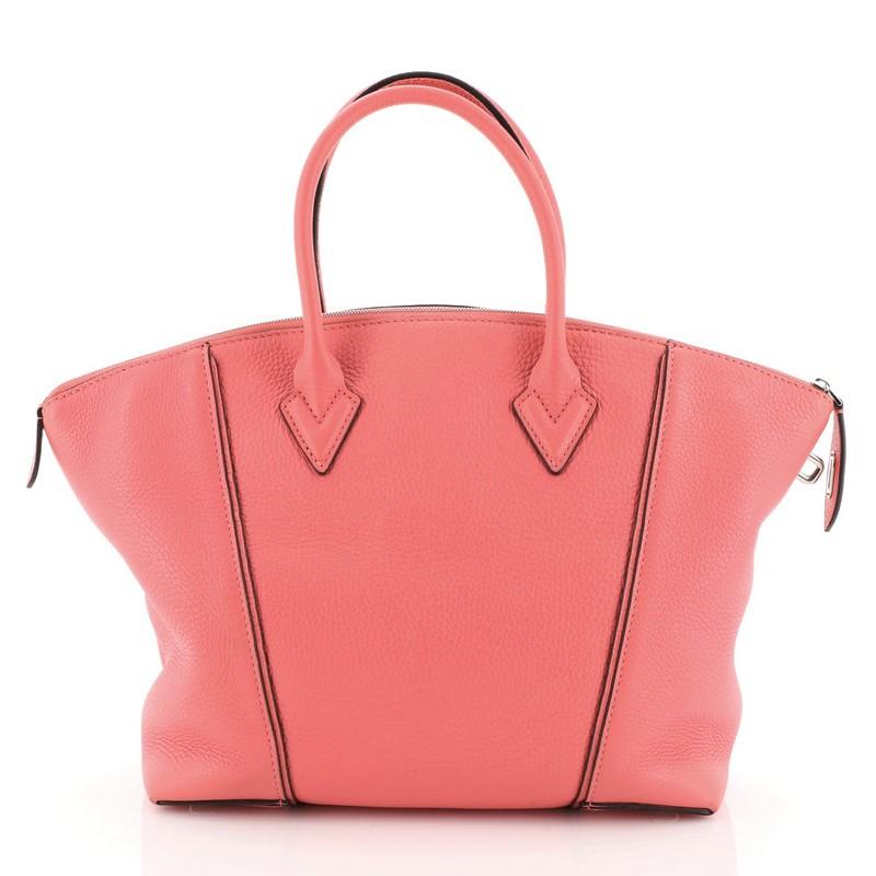 Pink Louis Vuitton Soft Lockit Handbag Leather MM