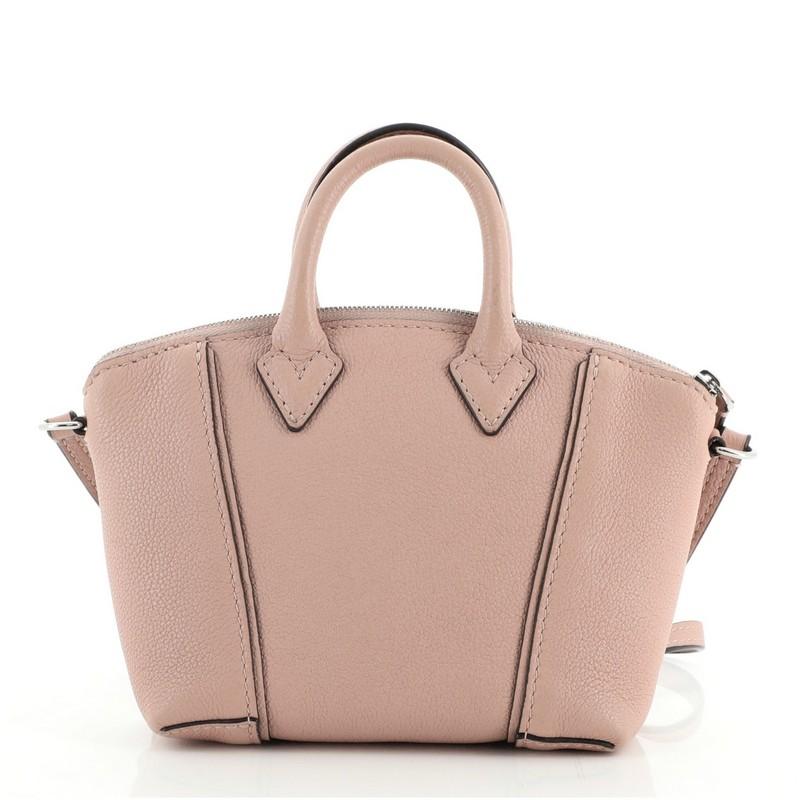 Brown Louis Vuitton Soft Lockit Handbag Leather Nano