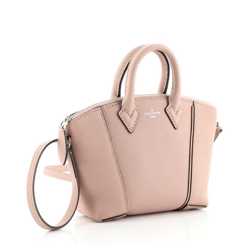 Beige Louis Vuitton Soft Lockit Handbag Leather Nano