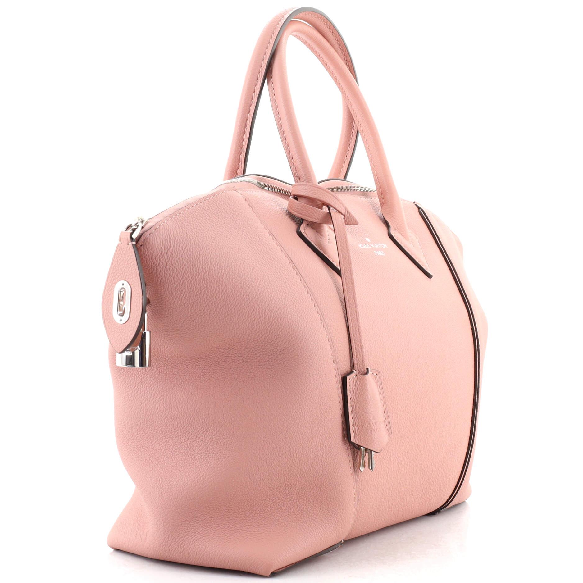 Beige Louis Vuitton Soft Lockit Handbag Leather PM