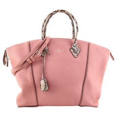 Louis Vuitton Borsa a mano morbida in pelle con pitone MM