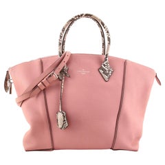 Louis Vuitton Python Trim Pink Leather Soft Lockit MM