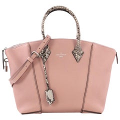 Louis Vuitton Soft Lockit Handbag Leather with Python PM