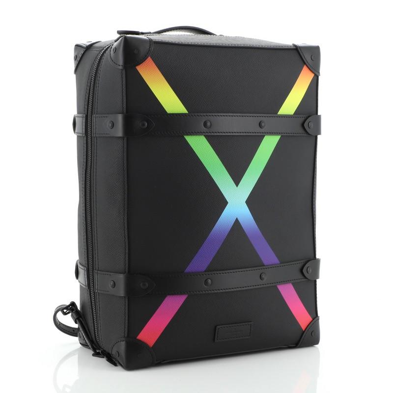 Noir Louis Vuitton Soft Trunk Backpack Rainbow Taiga Cuir PM