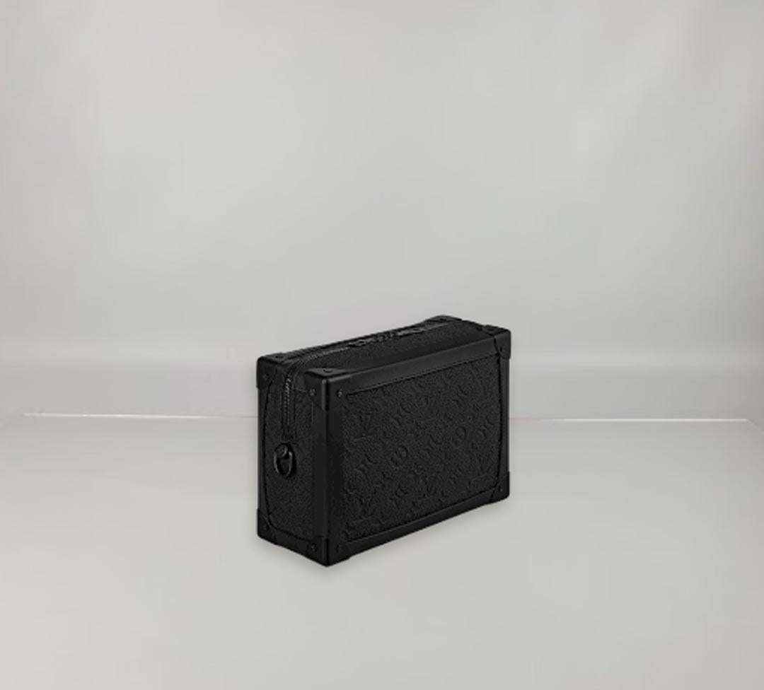 Women's or Men's Louis Vuitton Soft Trunk Bag Materials Taurillon Monogram Black