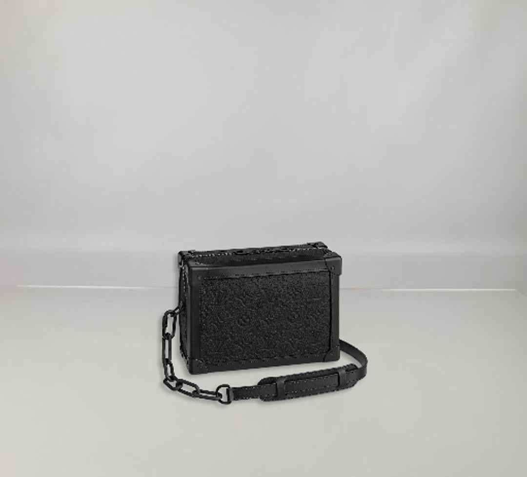 Louis Vuitton Soft Trunk Bag Materials Taurillon Monogram Black 1
