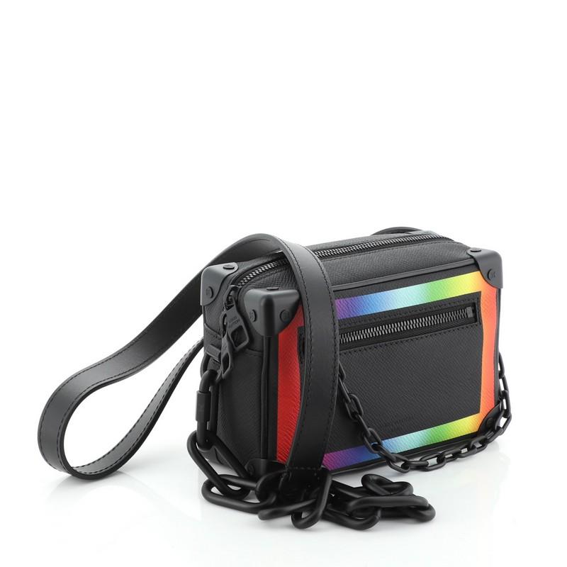 Black Louis Vuitton Soft Trunk Bag Rainbow Taiga Leather