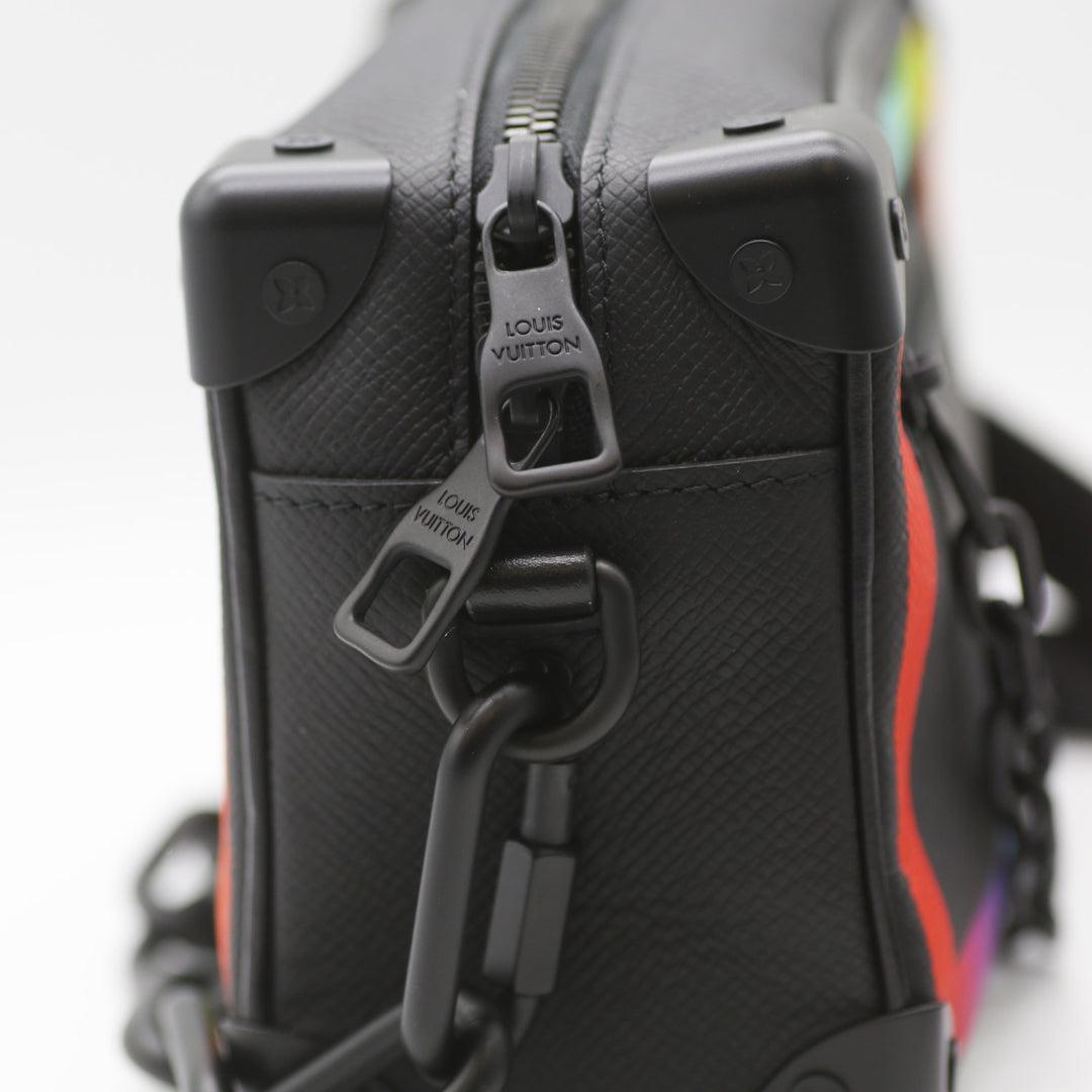 Louis Vuitton Soft Trunk Bag Rare Rainbow Taiga Leather For Sale 4
